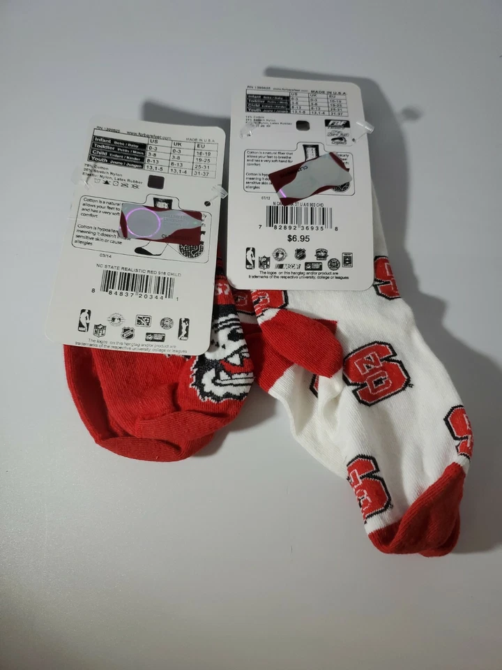 2 PAIR N.C. State Socks Child Size 8-13 NEW - Image 4 of 4