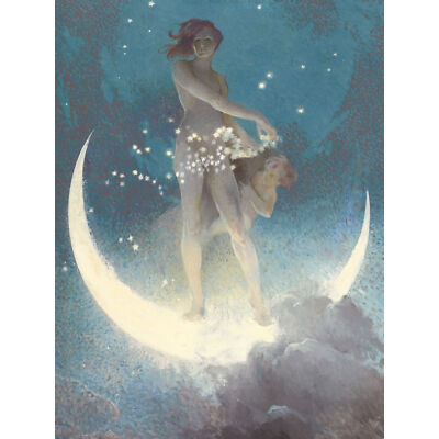Edwin Blashfield Frühling streuende Sterne Gemälde riesiges Wandbild Poster Druck