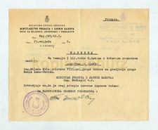 NAREDBA MINISTARSTVA PROMETA I JAVNIH RADOVA (NDH) Kroatien Dokument Befehl 1942