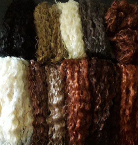 Mohair for reborn doll, rooting. Loutrais Mohair premium - 10 GRAMS Brown Duo - Picture 2 of 3