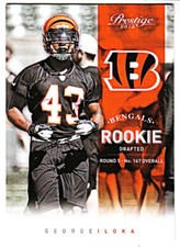2012 PANINI PRESTIGE #225 GEORGE ILOKA (RC) Rookie Cincinnati Bengals
