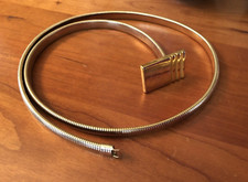 Vintage Gold Tone Snake Chain 32  Stretch Ladies Womens Belt L 