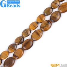 Natural Tiger's Eye Beads Gemstone Oval Loose Beads For Jewelry Making 15  
