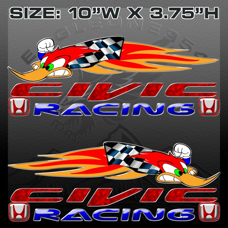 Woody Woodpecker Racing Motorcycle Decals Helmet Stikers Set Laminated For Honda - Foto 3