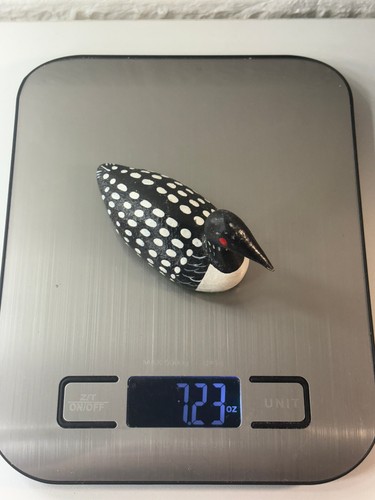 Vtg Made & Hand Painted in USA Common Loon Duck Decoy Heavy Paper Weight Bird - Picture 7 of 7