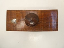 ANTIQUE BLACKWOOD TIMBER INK BLOTTER SILVER MAP OF TASMANIA