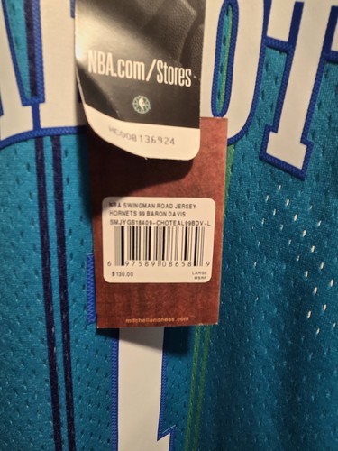 Mens Mitchell & Ness NBA Swingman Road Jersey Charlotte Hornets 99 Baron Davis - 第 4/4 張圖片