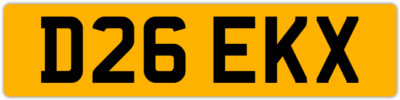 DEREK DELS DEEK DELBERT DERIK 3X3 PRIVATE REGISTRATION CAR NUMBER PLATE D26 EKX
