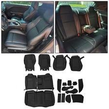 18 Pcs Front Rear Seat Covers Set For Dodge Challenger SXT RT Sport 2015-2021