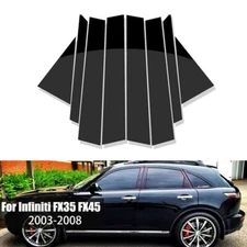 Fit For Infiniti FX35 FX45 2003-2008 Glossy Black Pillar Posts Door Window Trim