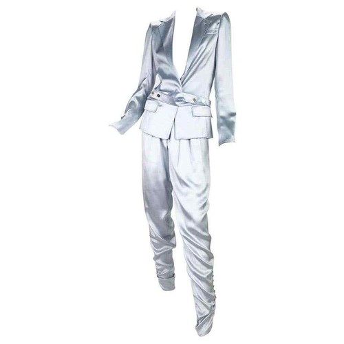 Tuta pantalone seta Tom Ford nuova per Yves Saint Laurent S/S 2004 look #1 - Foto 3 di 7
