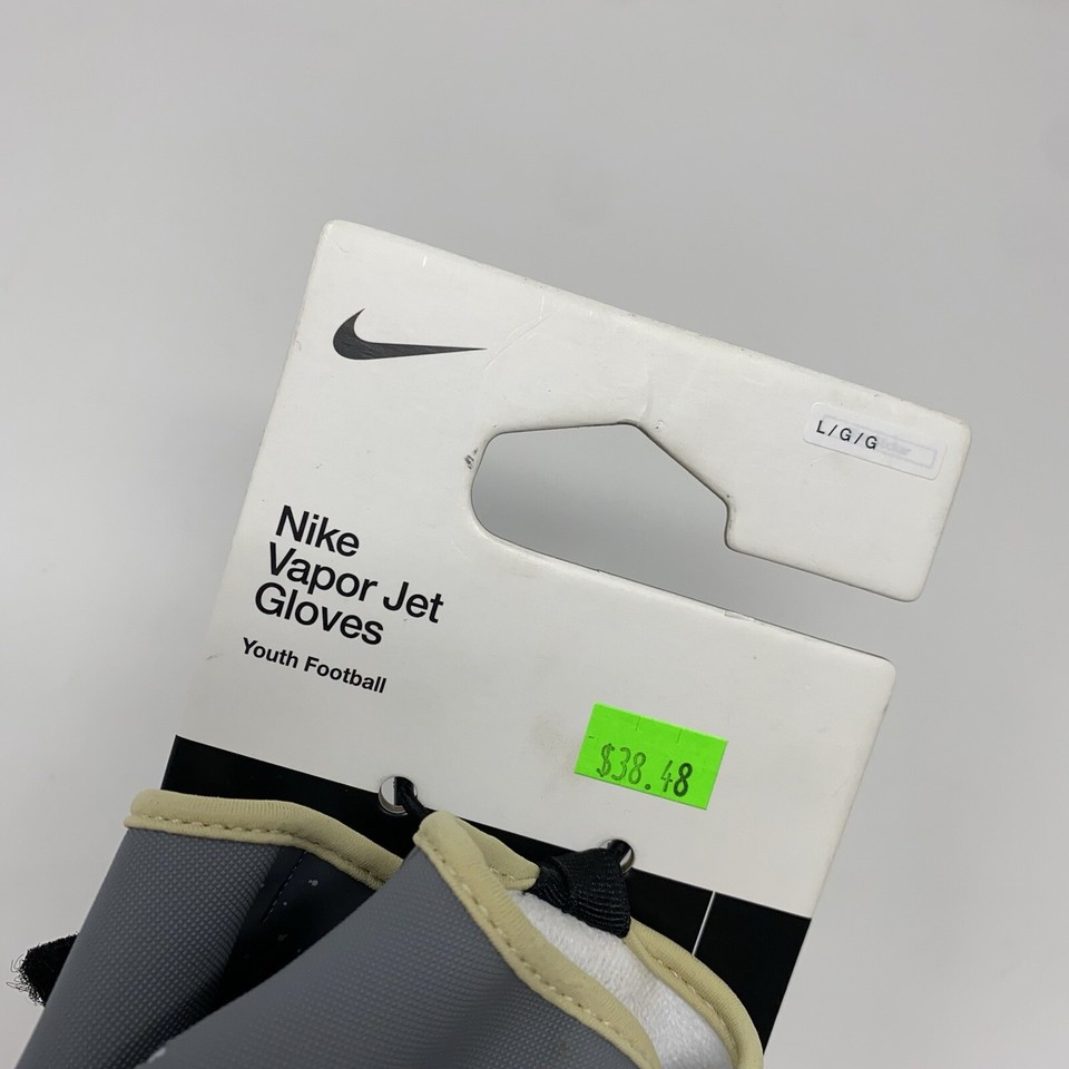 Nike Vapor Jet 7.0 Football Gloves Youth Size Large Smoke Grey/Photon