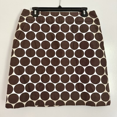 AKRIS Punto Saks Fifth Avenue Polka Dot Cotton Skirt NEW Size 10 Brown $440