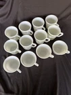 Vintage 8 PYREX Coffee & 4 Tea Cups Spring Blossom Crazy Daisy  Milk Glass