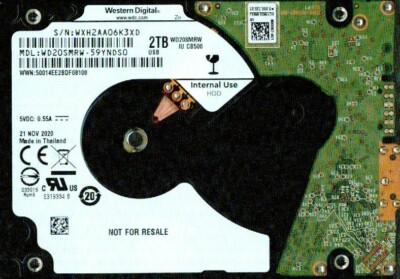 WD20SMRW-59YNDS0   WESTERN DIGITAL USB3 2TB  WXH2  NOV 2020