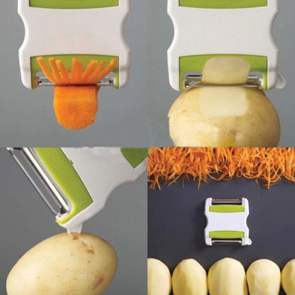 JULIENNE CAROTE ZUCCHINE TAGLIA MANUALE VERDURE ORTAGGI CUCINA ACCIAIO ch - Immagine 3 di 4