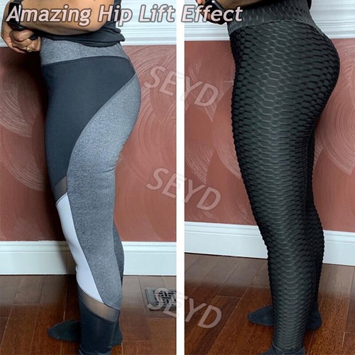 Pantaloni Yoga Donna Vita Alta Leggings Anticellulite Allenamento Compressione Push-Up - Foto 12 di 46
