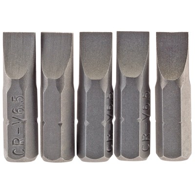 Draper Einfach Schlitz Screwdriver Bit 6.5mm 0.6cm Sechskant 25mm Lang (Pack 5)