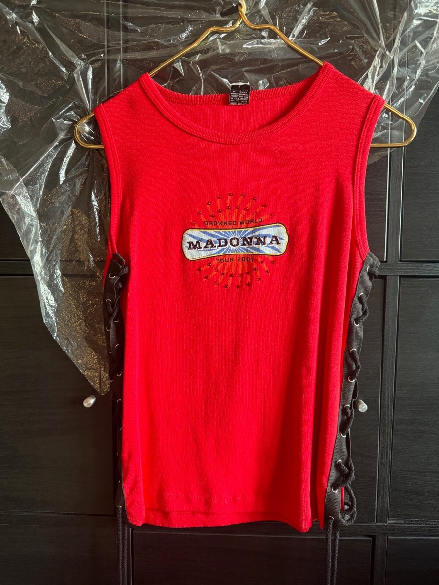 Madonna Rare Vintage Drowned World Tour 2001 corset t-shirt, size
