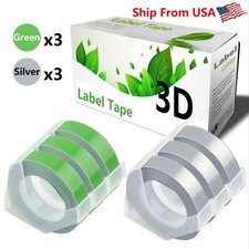  3Green 3Silver LabelTape 3D For Dymo Organizer Xpress 12965 Label Makers