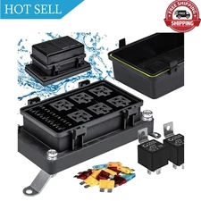 TRUE MODS 12V Auto Waterproof Fuse Relay Box Block Kit [6 Bosch Style Relay H...