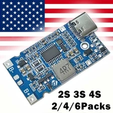 2/4/6PCS Type-C/Micro USB 2S 3S 4S BMS 18W 2A Li Li-ion Battery Charging Module