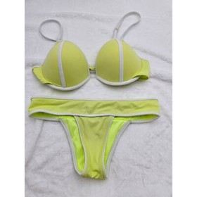 Victoria's Secret Women's Size 34C/D XS/S Neon Yellow 5 Piece Mix & Match Bikini