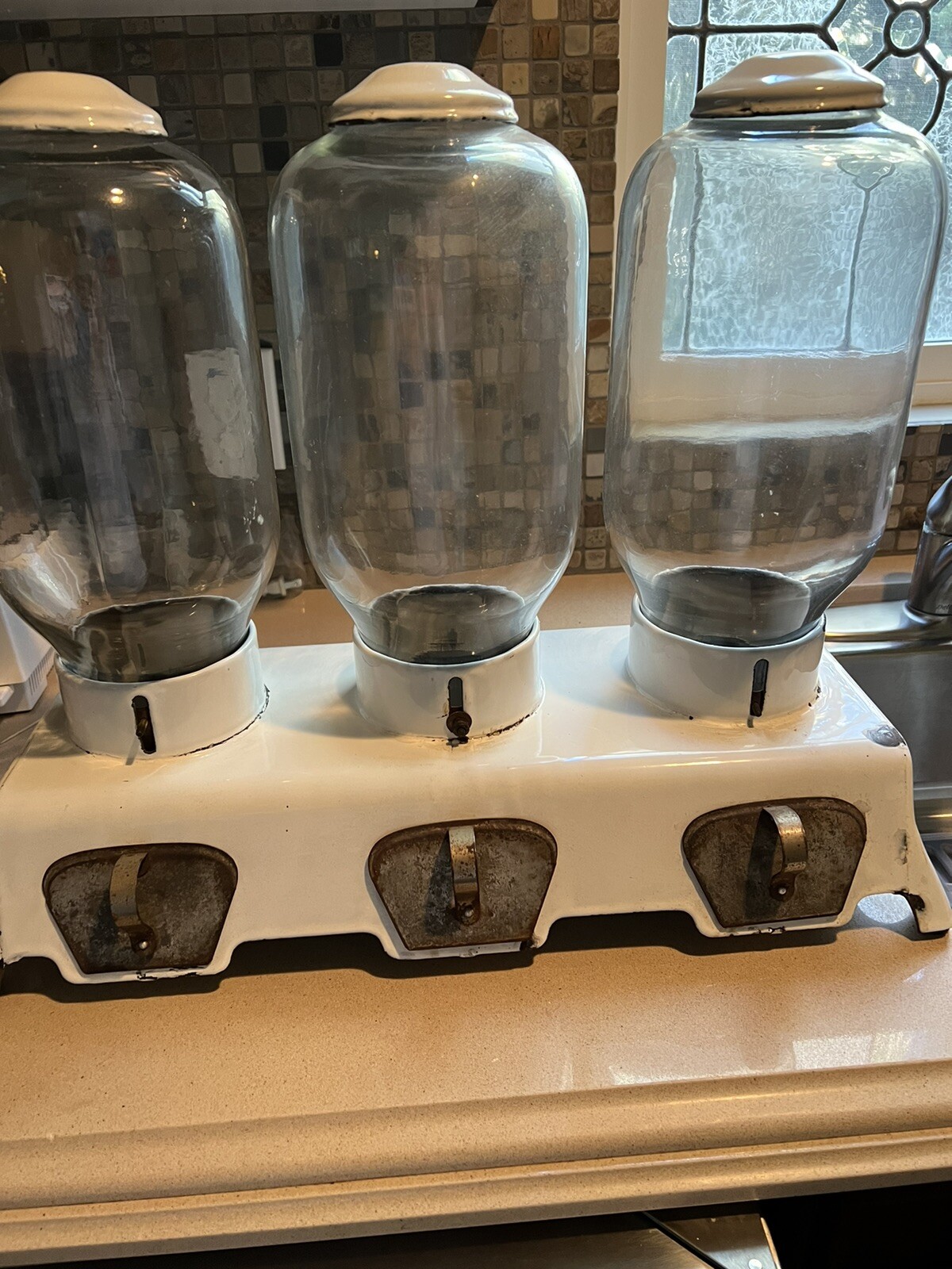 Double Kay Country Store Porcelain & Glass Nut Dispenser by KellingKarel eBay