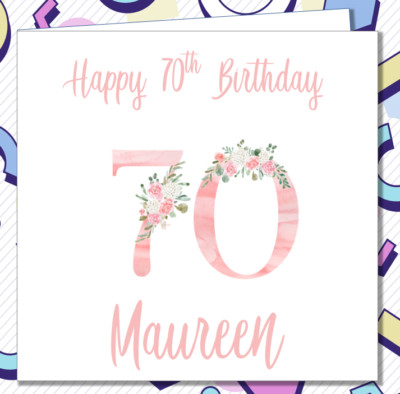 Personalisierte Karte 70. Geburtstag Tante Schwester Freundin Großmutter Oma Nanny /DL