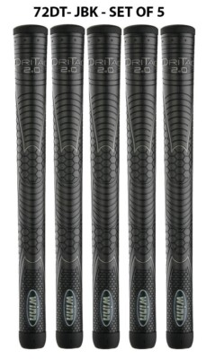 #ad Set of 5 Winn DRI TAC 2.0 OVERSIZED Jet Black Golf Grip 72DT JBK $48.90