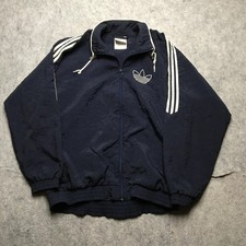 Vintage Adidas Originals Track Jacket Men Medium Blue Trefoil Retro 3-Stripe Y2k