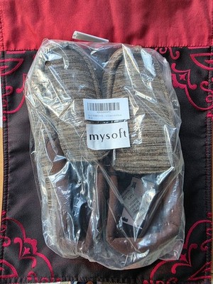 Mysoft Men's Comfort Antislip Brown  Bedroom Shoes Size 9/10