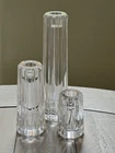 Beautiful Tiffany & Co Etched Crystal Ribbed Candle Stick Holders 2.5”-5"-8"