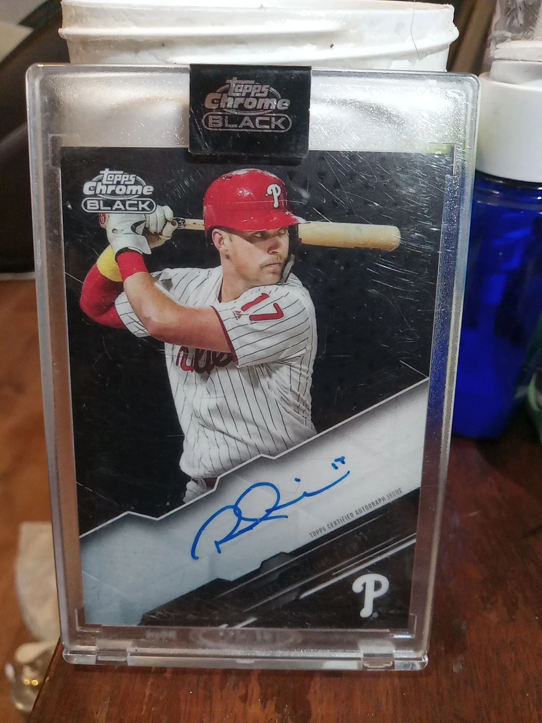 2020 Topps Chrome Black - Chrome Black Autographs Rhys Hoskins #CBA-RH (AU)
