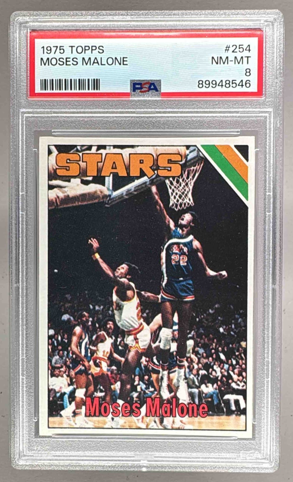 89948546 Moses Malone 1975 Topps #254 Rookie RC PSA 8