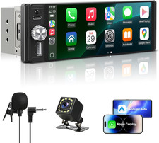 Single Din Radio Car Stereo with Apple Carplay Android Auto, 6.28 Inch HD Touc