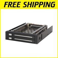 Black 3.5in HDD Trayless Rack - Dual Drive SATA Enclosure