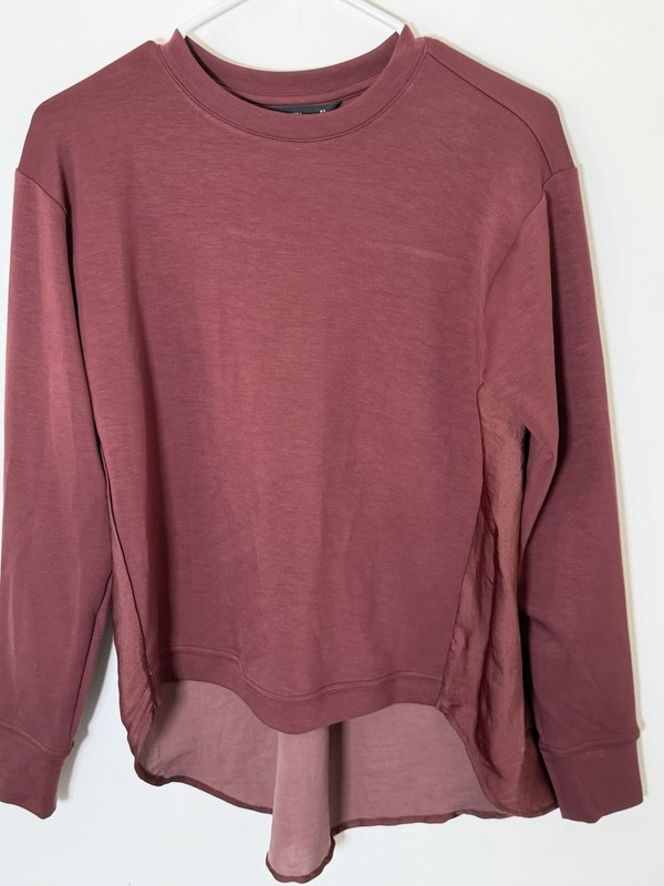 Simply Vera Wang Women's Long Sleeve Blouse Maroon, Size Small