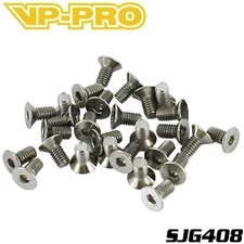 VP-PRO SJG408 4x8mm Flat Headed Screws BLACK STEEL (30) RC Car Truck Part Racing