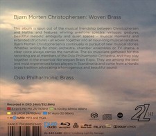 OSLO PHILHARMONIC BRASS BJ RN MORTEN CHRISTOPHERSEN: WOVEN BRASS NEW CD  BLU-RA