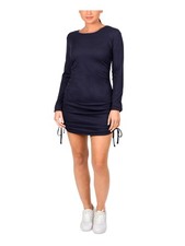HIPPIE ROSE Womens Body Con Short Dress Navy Long Sleeve Party Juniors XS