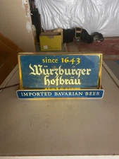 Vintage Wurzburger Hofbrau Lighted Beer Sign It Works