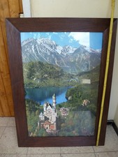 riesen grosses Foto Bild Schloss Neuschwanstein / Vintage gerahmt 110 x 81 RAR