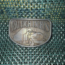 Belt Buckle Vintage Raleigh Lights Trucker 1980 Tobacco Cigarettes.  TS2 