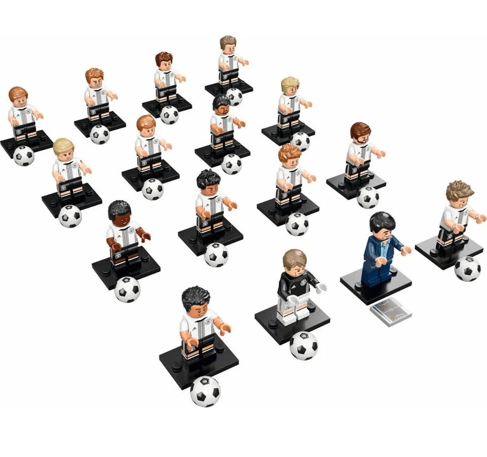 Complete Set of (16) Lego Deutscher Soccer DFB Minifigures 71014 - UNSEALED  - Image 3 of 4