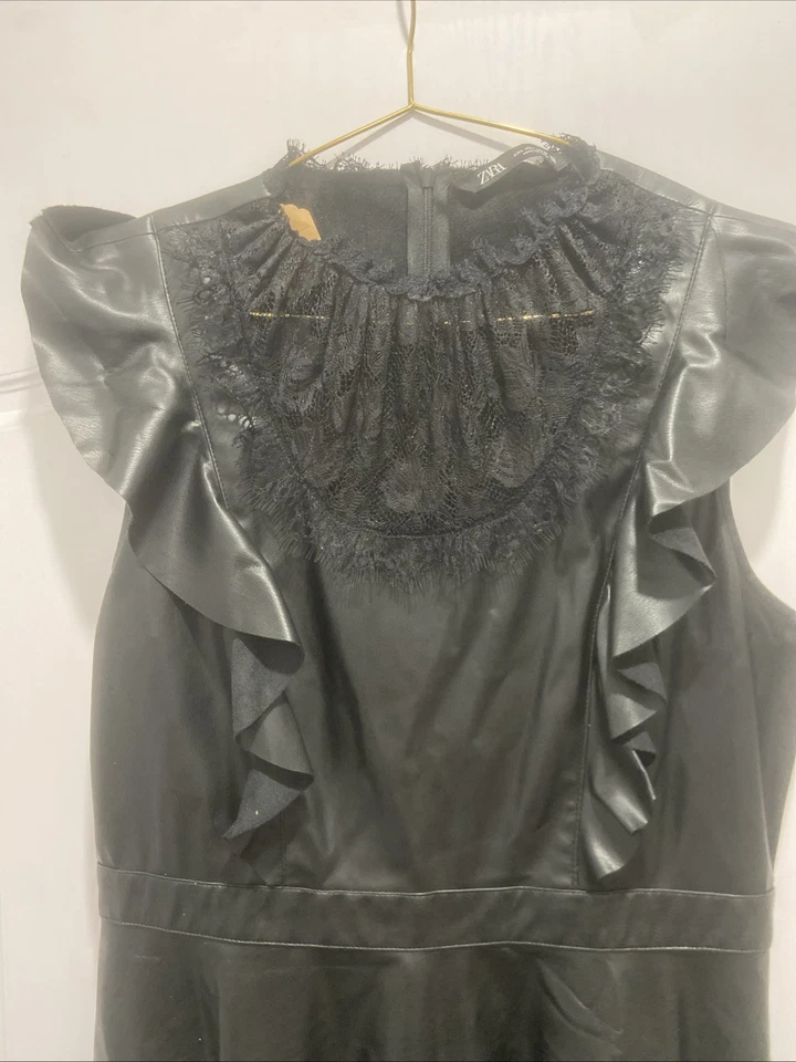 Vestido largo línea A de cuero sintético para mujer talla grande #15 Foto 2 de 2