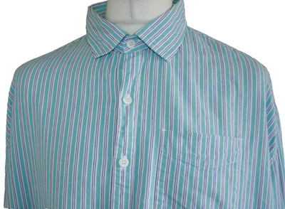 Brook Taverner Herren Hemd vertikal gestreift - XXXL/3XL - mintgrün/weiß Top