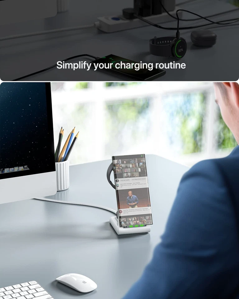 Estación de Cargador para Teléfono Samsung Galaxy, Reloj, Buds, 10 Foto 2 de 4