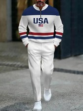 Men's Outfit 2 Piece Set Shirt  Pants Suit PLUS SIZE BIG 4XL