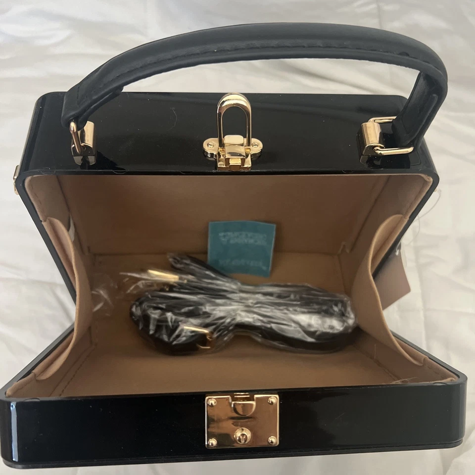 NUEVO CON ETIQUETAS Acrílico Caja Bolso Retro Cartera Bolso de Hombro Ojo de Gato Foto 4 de 4